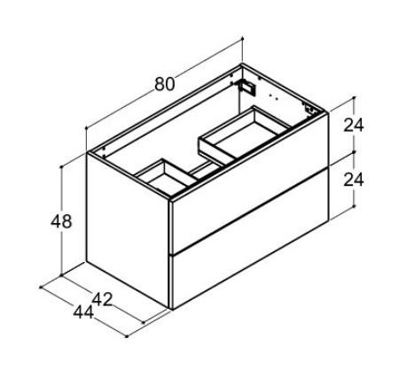 Dansani Luna Urban 80 møbelsæt m/Kantate vask og skuffer - Hvid mat Dansani Luna Urban 80 møbelsæt m/Kantate vask og skuffer - Hvid mat