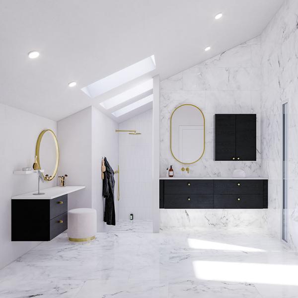 Dansani Luna Urban 160 møbelsæt m/Minore håndvask og skuffer - Sort eg