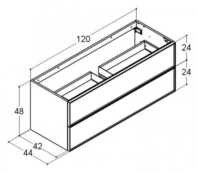 Dansani Luna vaskeskab 120x48 m/skuffer - Valgfri farve/sort ramme Dansani Luna vaskeskab 120x48 m/skuffer - Valgfri farve/sort ramme