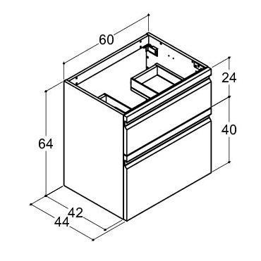 Dansani Luna vaskeskab 60*64 m/skuffer - Hvid mat lak Dansani Luna vaskeskab 60*64 m/skuffer - Hvid mat lak