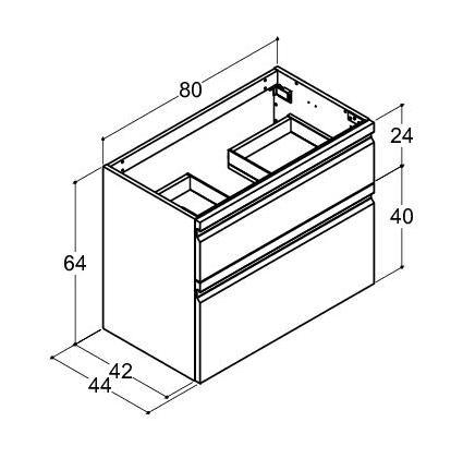 Dansani Luna Urban 80x64 vaskeskab m/integrerede greb - Hvid mat Dansani Luna Urban 80x64 vaskeskab m/integrerede greb - Hvid mat