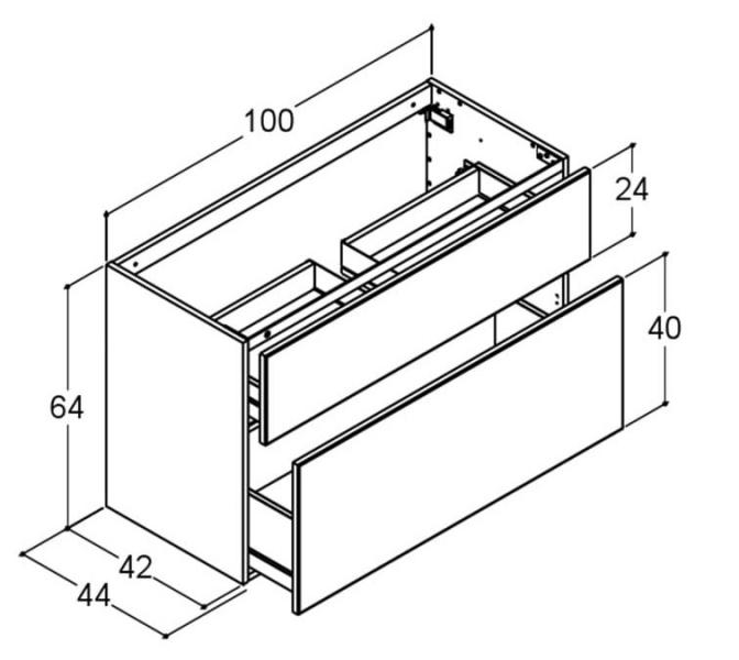 Dansani Luna Urban 100 møbelsæt m/Kantate vask og skuffer - Høj - Hvid mat Dansani Luna Urban 100 møbelsæt m/Kantate vask og skuffer - Høj - Hvid mat