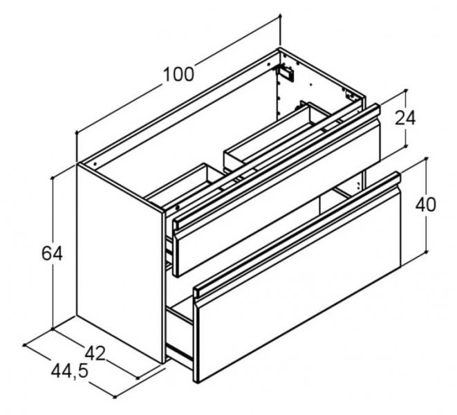 Dansani Luna Urban 100 møbelsæt m/Kantate vask og integrerede greb - Høj - Hvid mat