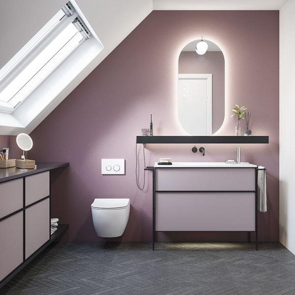 Dansani Luna Urban 100 møbelsæt m/Kantate vask og håndklædeholder - Høj - Valgfri farve/sort ramme