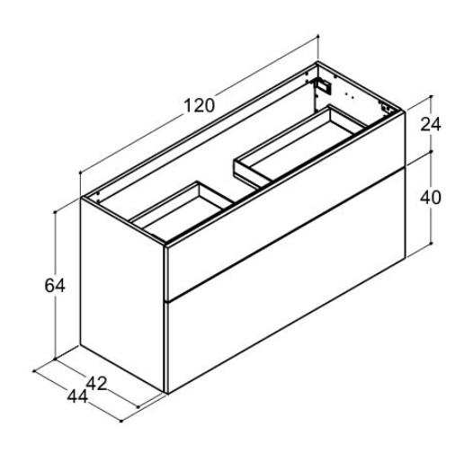 Dansani Luna Urban 120 møbelsæt m/Minore vask og skuffer - Høj - Hvid mat