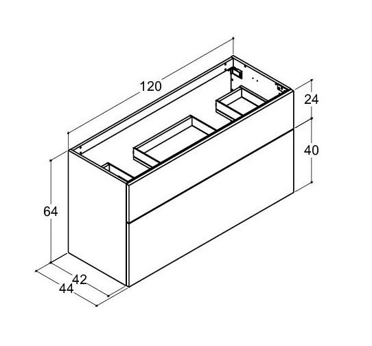 Dansani Luna vaskeskab 120x64 til dobbeltvask - Mat hvid Dansani Luna vaskeskab 120x64 til dobbeltvask - Mat hvid