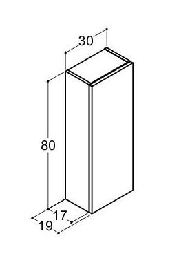 Dansani Luna Urbanoverskab - Højrehængslet - Brun eg