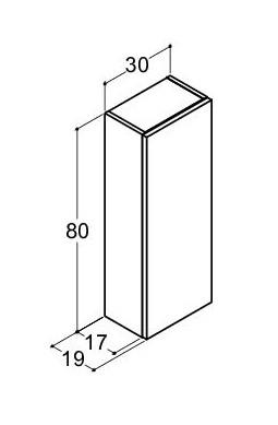 Dansani Luna Urbanoverskab - Højrehængslet - Varm eg