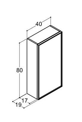 Dansani Luna Urban overskab - Højrehængslet - Brun eg/Sort ramme