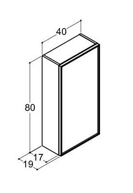 Dansani Luna Urban overskab - Højrehængslet - Varm eg/Sort ramme