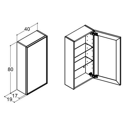 Dansani Luna Urban overskab - Venstrehængslet - Brun eg/Sort ramme