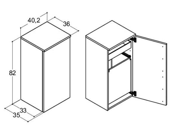 Dansani Luna Urban underskab 40 m/bakke+pose - Venstrehængslet - Brun eg Dansani Luna Urban underskab 40 m/bakke+pose - Venstrehængslet - Brun eg