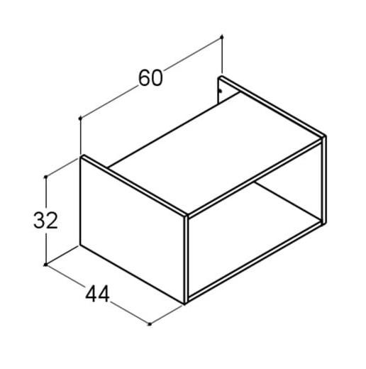 Dansani YOU Urban 60 åbent skab t/vaskeskabe og sideskabe - Hvid mat Dansani YOU Urban 60 åbent skab t/vaskeskabe og sideskabe - Hvid mat