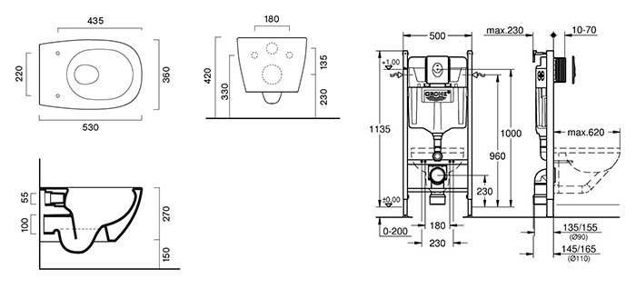 Catalano Alvea toiletpakke inkl. toiletsæde m/SoftClose, cisterne og hvid betjening