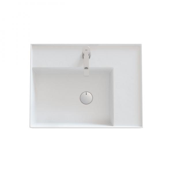 Dansani Luna Azym 61 asymmetrisk håndvask t/møbel - Venstre - 1 hanehul Dansani Luna Azym 61 asymmetrisk håndvask t/møbel - Venstre - 1 hanehul