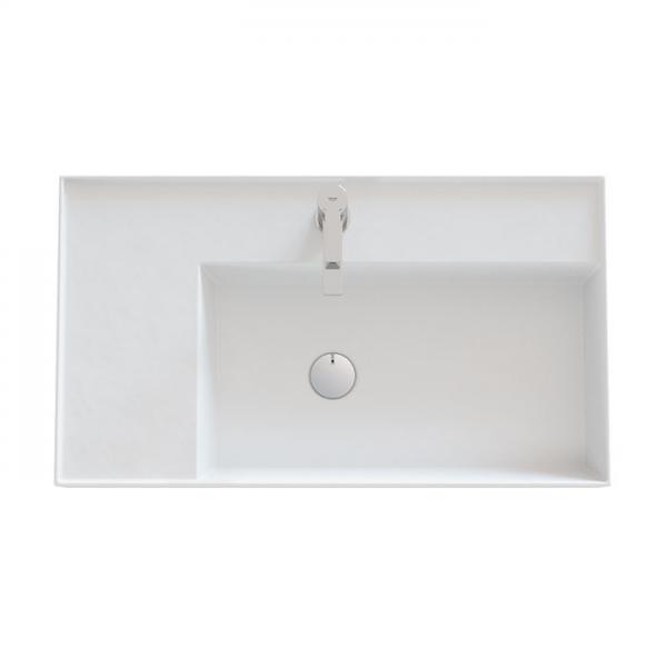 Dansani Luna Azym 81 asymmetrisk håndvask t/møbel - Højre - 1 hanehul