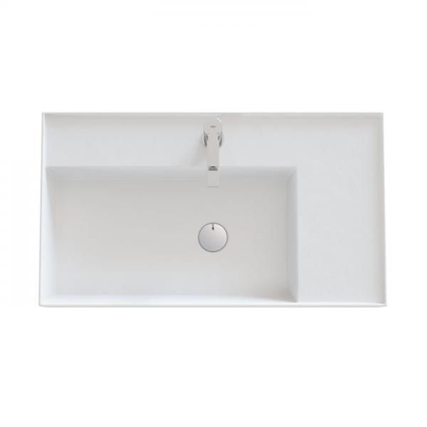 Dansani Luna Azym 81 asymmetrisk håndvask t/møbel - Venstre - 1 hanehul Dansani Luna Azym 81 asymmetrisk håndvask t/møbel - Venstre - 1 hanehul