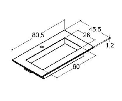 Dansani Angular 80 håndvask t/møbel - Blanco Zeus Dansani Angular 80 håndvask t/møbel - Blanco Zeus