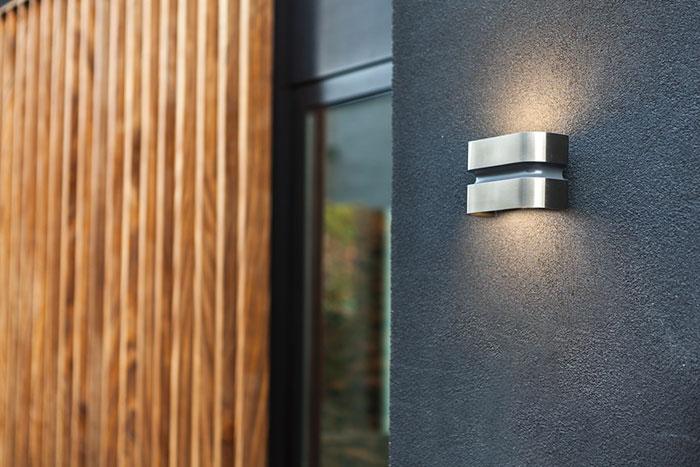 Lutec Architectural Maya udendørslampe til væg - Rustfrit stål