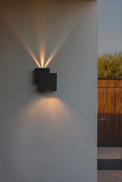 Lutec Modern Rialto udendørslampe til væg - 3 lysmønstre