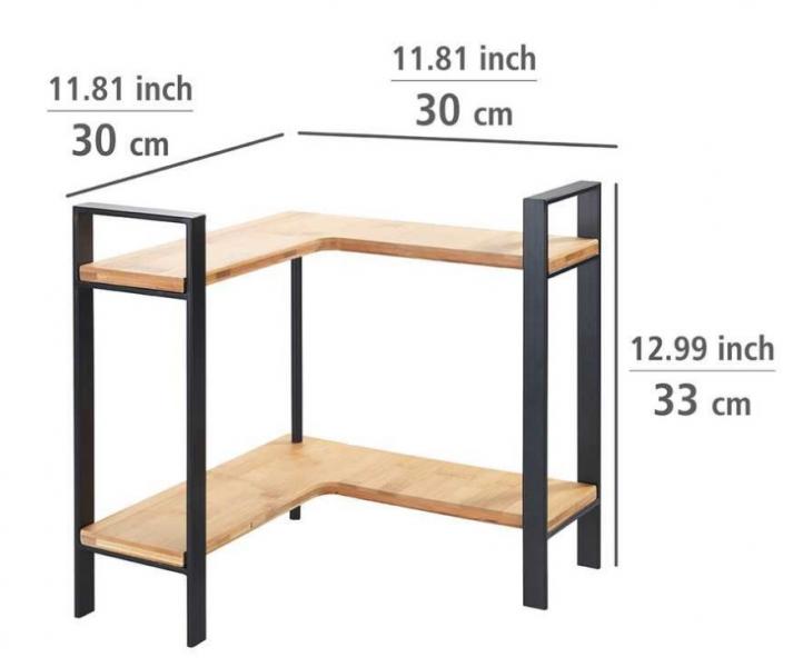 Wenko Lou hjørnereol t/køkkenbord - Sort/bambus Wenko Lou hjørnereol t/køkkenbord - Sort/bambus