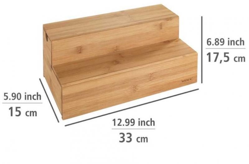 Wenko trappehylde m/skuffe til køkkenbord - Bambus Wenko trappehylde m/skuffe til køkkenbord - Bambus