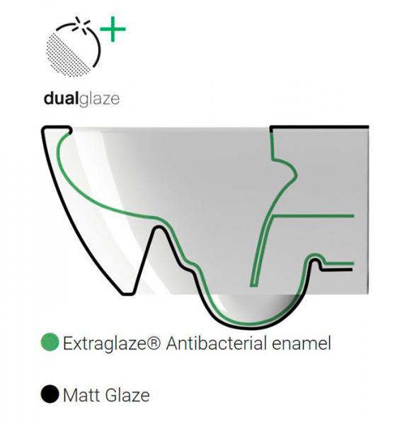 GSI Pura kompakt 50 v&aelig;gh&aelig;ngt toilet m/DualGlaze+ - Tortora