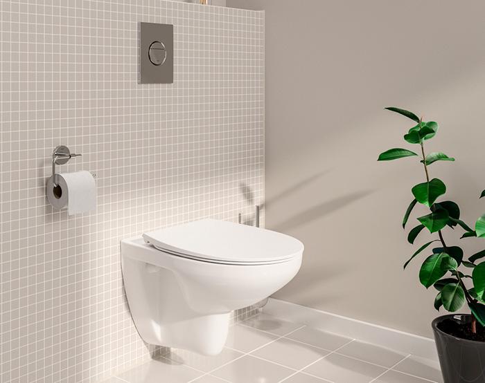 Grohe Bau Ceramic væghængt toilet inkl/slim toiletsæde m/SoftClose og QuickRelease