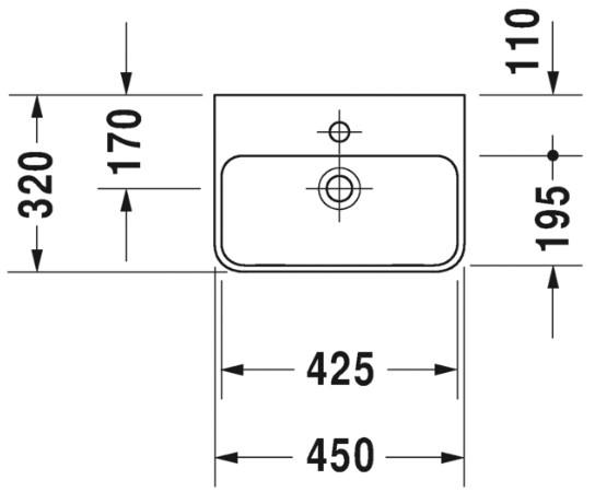 Duravit Me by Starck 45 håndvask t/væg Duravit Me by Starck 45 håndvask t/væg