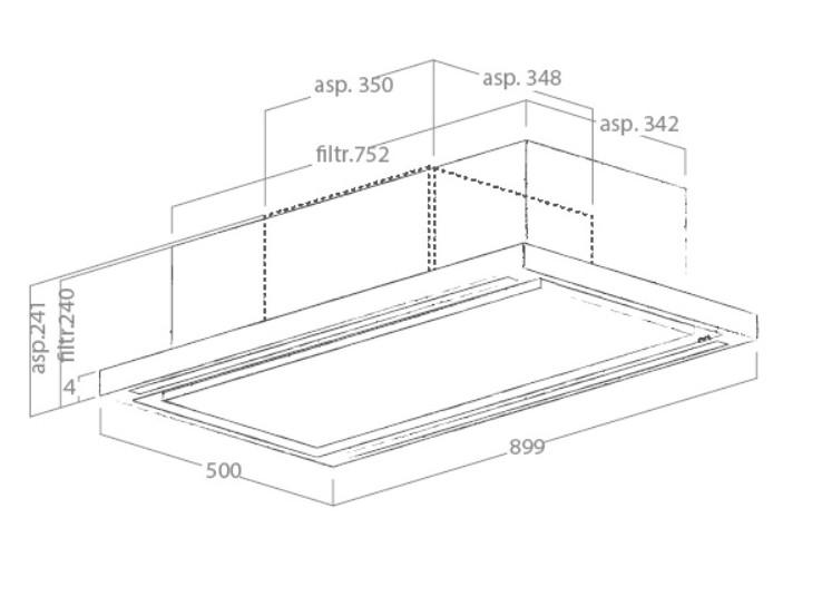 Eico Cloud Seven IX/F/90 emhætte til indbygning i loft - Rustfrit stål Eico Cloud Seven IX/F/90 emhætte til indbygning i loft - Rustfrit stål