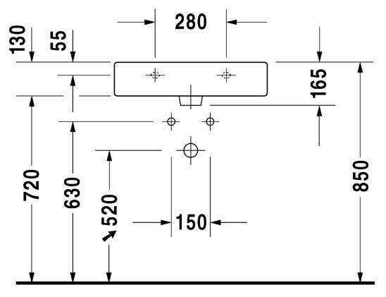 Duravit Vero 60 håndvask t/væg eller møbel Duravit Vero 60 håndvask t/væg eller møbel