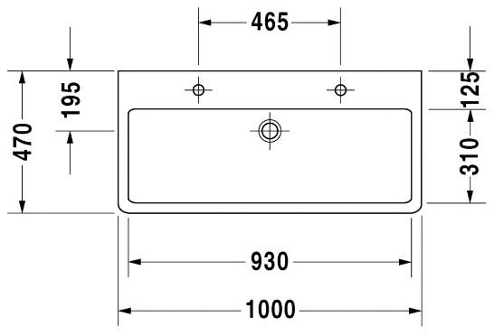 Duravit Vero 100 bowlevask op til væg - Uden hanehul Duravit Vero 100 bowlevask op til væg - Uden hanehul