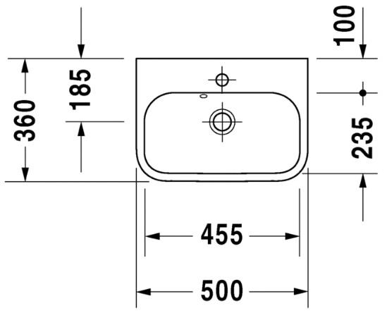 Duravit Happy D.2 50 vask t/væg eller møbel Duravit Happy D.2 50 vask t/væg eller møbel