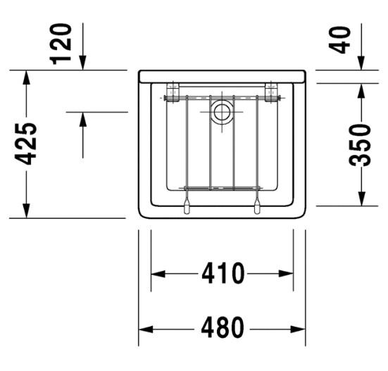 Duravit Starck 3 udslagsvask i porcelæn - 48 cm - t/væg