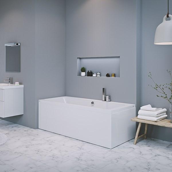 Strømberg Quantum badekar t/indbygning - 170 x 75 - 2 ryglæn Strømberg Quantum badekar t/indbygning - 170 x 75 - 2 ryglæn