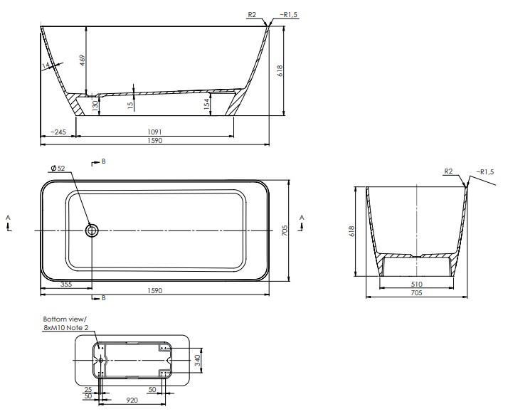 Strømberg Sindal fritstående badekar 1590 x 705 mm - Mat hvid Strømberg Sindal fritstående badekar 1590 x 705 mm - Mat hvid
