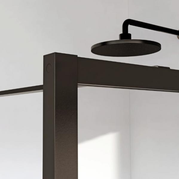 Lavabo Walk In fast brusevæg - Klar glas/Mat sort - 90 cm Lavabo Walk In fast brusevæg - Klar glas/Mat sort - 90 cm