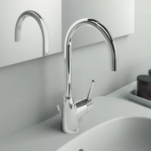 Ideal Standard Ceraline håndvaskarmatur m/C-tud og bundventil - Krom