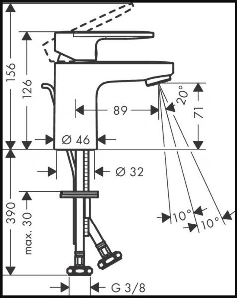 hansgrohe Vernis Blend 70 håndvaskarmatur m/Coolstart og løft-op bundventil - Krom