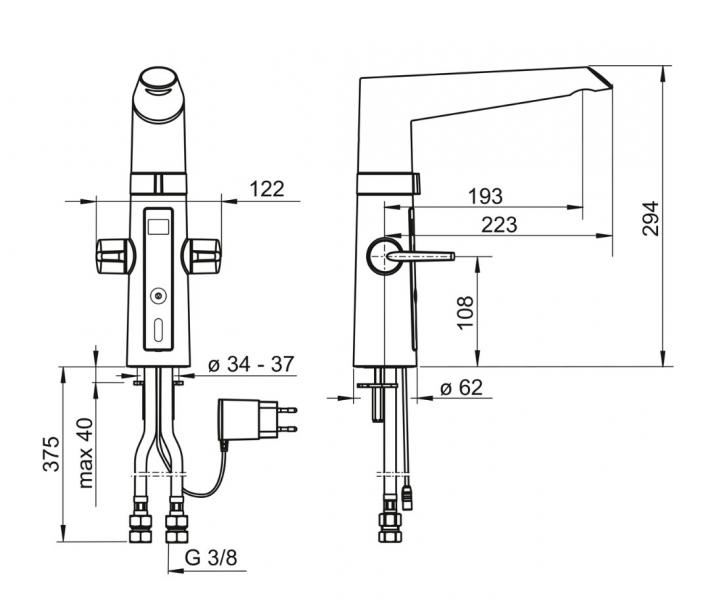 Oras Optima berøringsfri køkkenarmatur 230/5 v Oras Optima berøringsfri køkkenarmatur 230/5 v