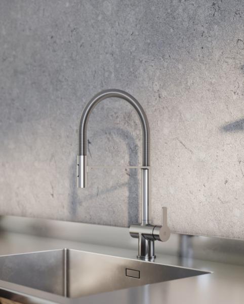 Gustavsberg Estetic Semi-prof køkkenarmatur m/udtræk og koldstart - Krom