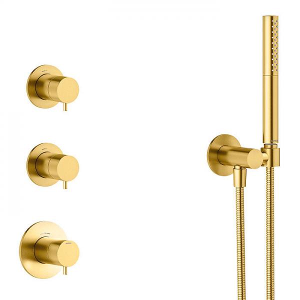 Damixa Iris XS 2 brusesystem til indbygning - Loft - Børstet messing