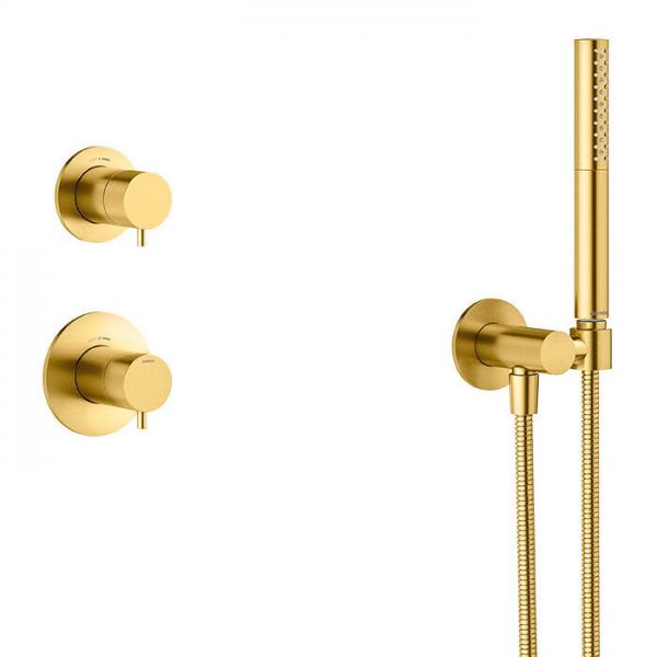 Damixa Iris DS 1 brusesystem til indbygning - Børstet messing