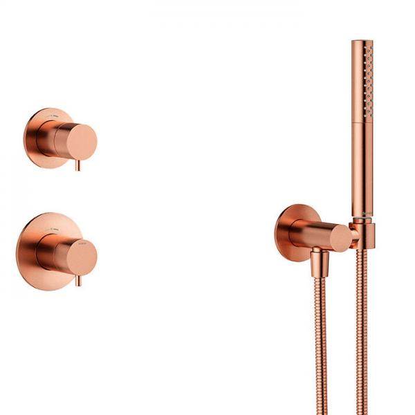 Damixa Iris DS 1 brusesystem til indbygning - Børstet kobber