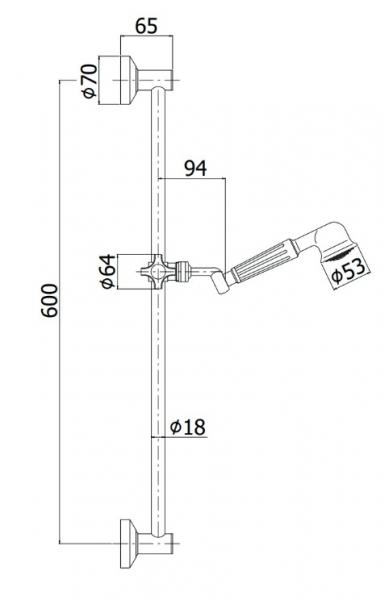 Lavabo Retro komplet brusesystem - Massiv messing Lavabo Retro komplet brusesystem - Massiv messing