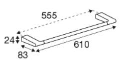 Pressalit Style h&aring;ndkl&aelig;destang 610 mm - B&oslash;rstet messing
