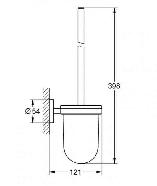 Grohe Start toiletbørste t/væg - Mat sort Grohe Start toiletbørste t/væg - Mat sort