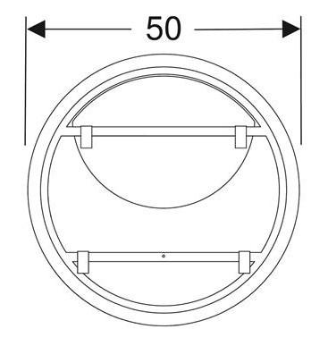 Geberit Option rundt spejl m/direkte og indirekte lys - Ø 50 cm