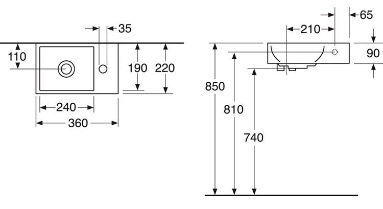 Gustavsberg Artic Small 33 møbelsæt - vask til venstre - Fersken/sort Gustavsberg Artic Small 33 møbelsæt - vask til venstre - Fersken/sort