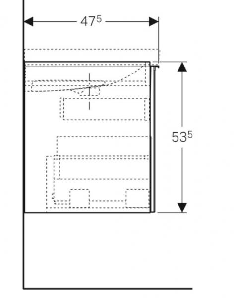 Geberit Acanto underskab 90 m/ 1 skuffe - Hvid højglans Geberit Acanto underskab 90 m/ 1 skuffe - Hvid højglans